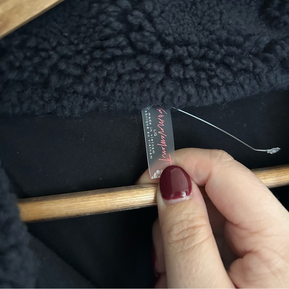 New Free People Hit The Slopes Fleece Jacket Run Stripe Papaya Combo - Picture 8 of 9